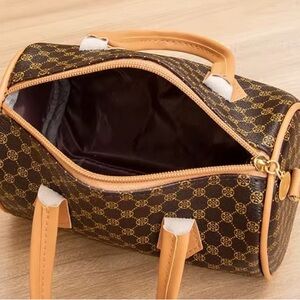 Brown and Tan Monogram Handbag